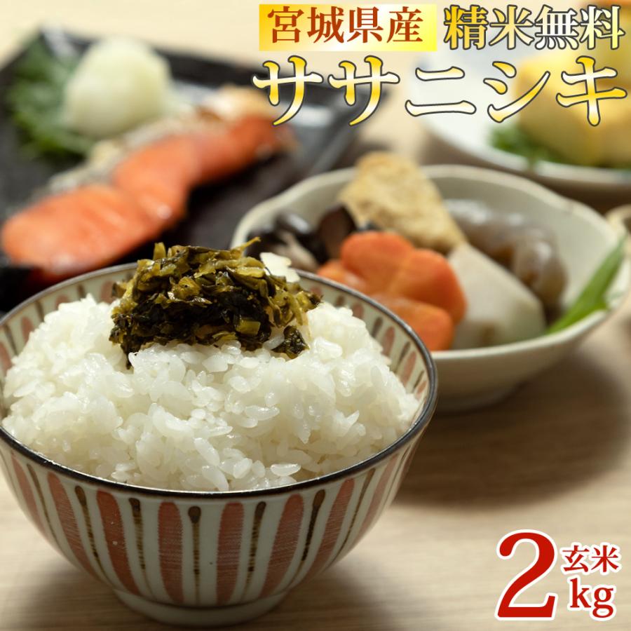 ササニシキ 米 お米 玄米2kg 令和6年産 宮城県産 白米・無洗米 ササニシキ 米 お米 玄米2kg 令和6年産 宮城県産 白米・無洗米
