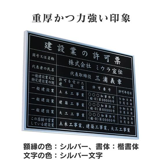 店舗看板・業務用・5000円 ミウラ宣伝 建設業の許可票 店舗看板 事務所用 標識 パワーブラック