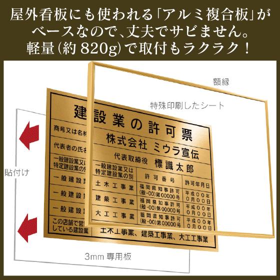 登録電気工事業者届出済票 看板 標識【ラベンダー】額縁入り（額縁は４色から選べます）｜miurasenden｜08