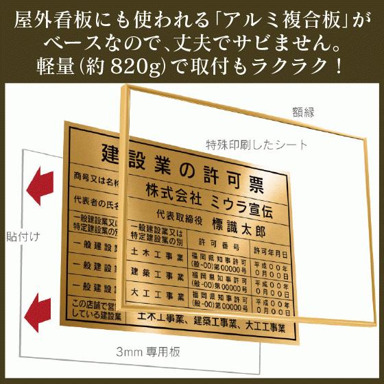 宅地建物取引業者票 看板 標識【ブロンズ】額縁入り（額縁は４色から選べます）｜miurasenden｜11