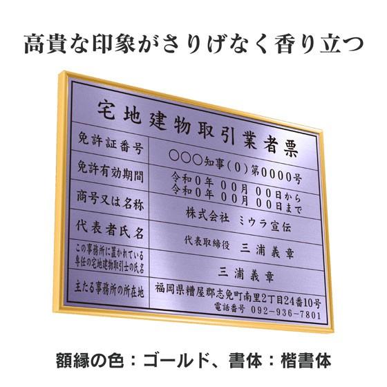 宅地建物取引業者票　看板　標識額縁入り（額縁は４色から選べます）