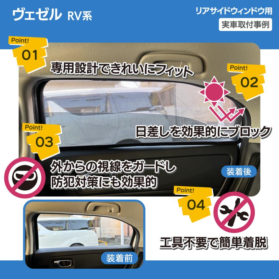 ヴェゼル VEZEL RV系 RU系 専用 メッシュシェード リヤサイド リヤ