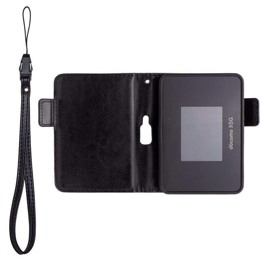 Wi-Fi STATION SH-52B ケース カバー 手帳 レザー フリップ ストラップ