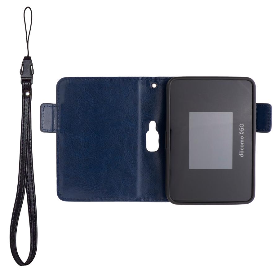 Wi-Fi STATION SH-52B ケース カバー 手帳 レザー フリップ ストラップ