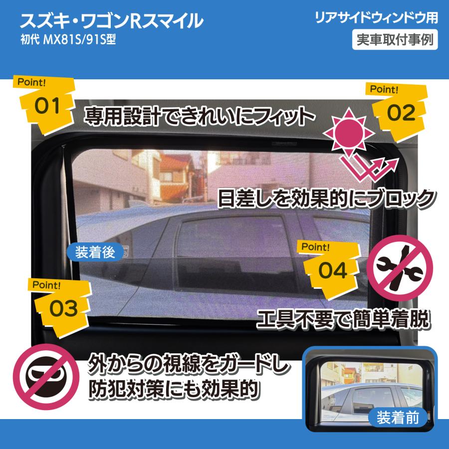 ワゴンRスマイル MX81S / 91S 型 メッシュシェード サイド ウインドウ