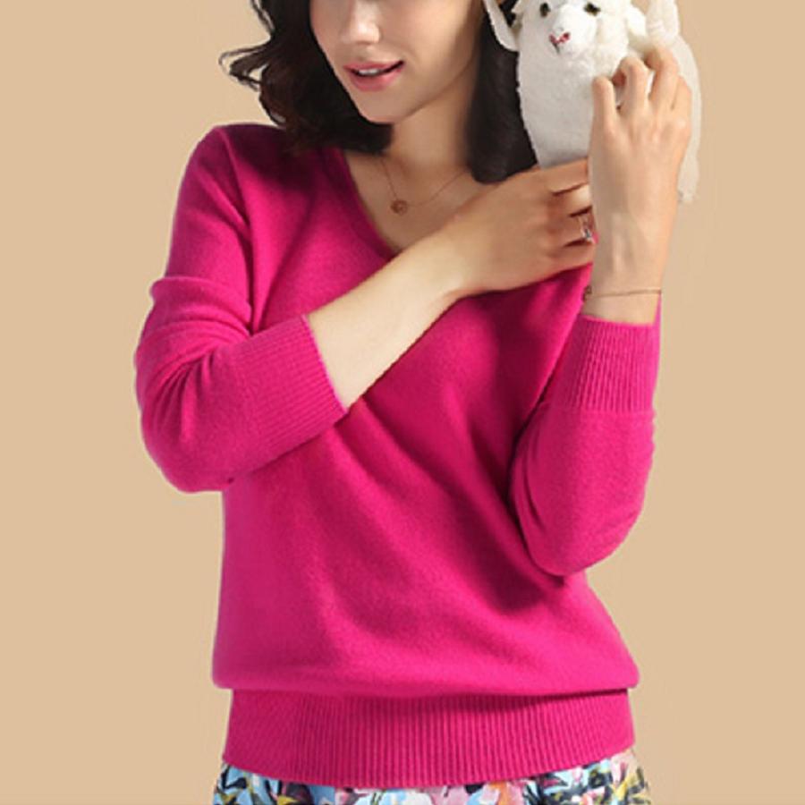 良質カシミヤVネックセーター、華やかな濃いピンク系 :v180001:三和軒 - 通販 - Yahoo!ショッピング