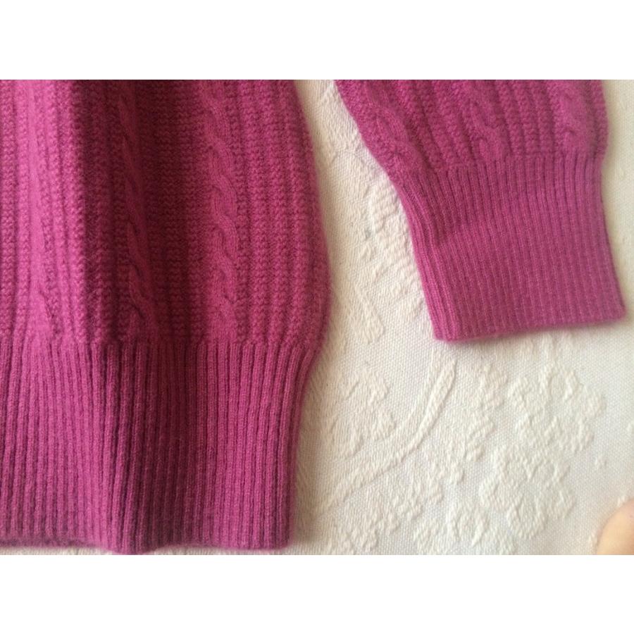 Vネックケーブル編みセーター、カシミヤ100％の温もり｜miwakenn｜06
