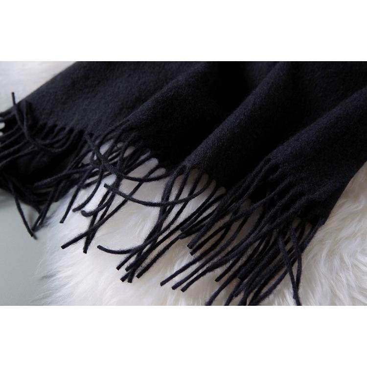 貴重なチベット産ヤク絨毛100％大判ストール、ネイビー系 : 三和軒