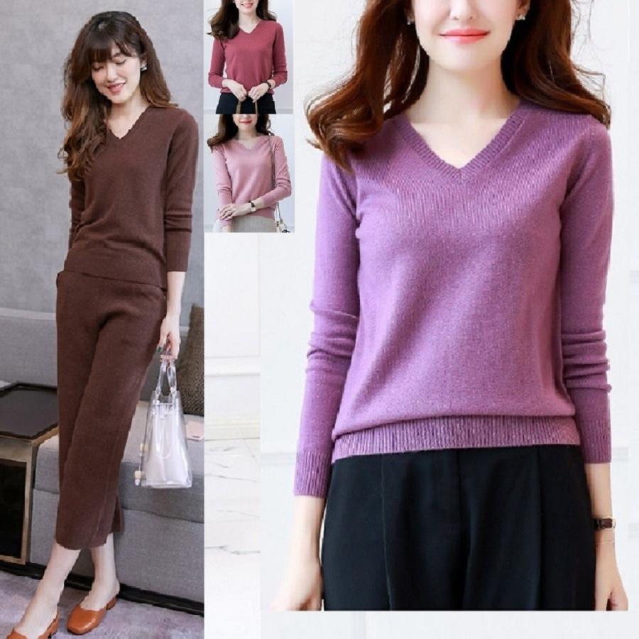 新色カシミヤセーター、Ｖネックピンク、紫、茶色４色｜miwakenn