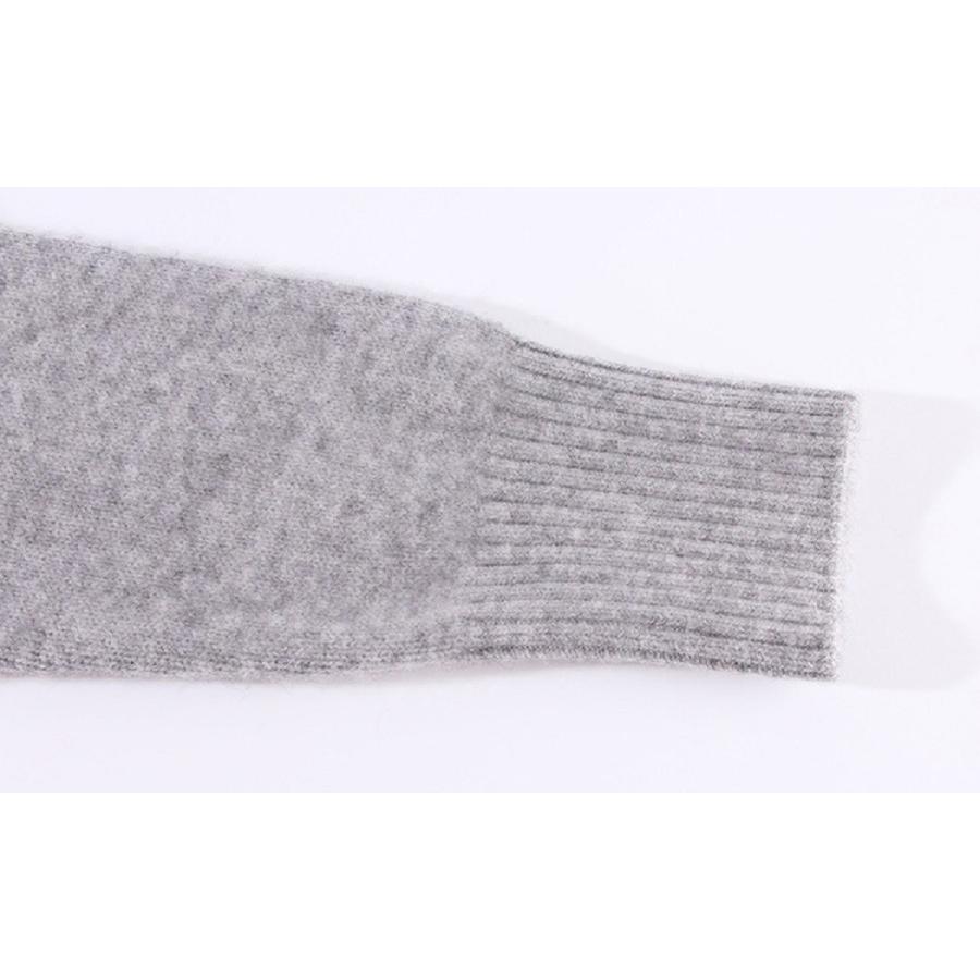 高品質カシミヤケーブル編みセーター、厚編みタイプ、グレー系｜miwakenn｜06