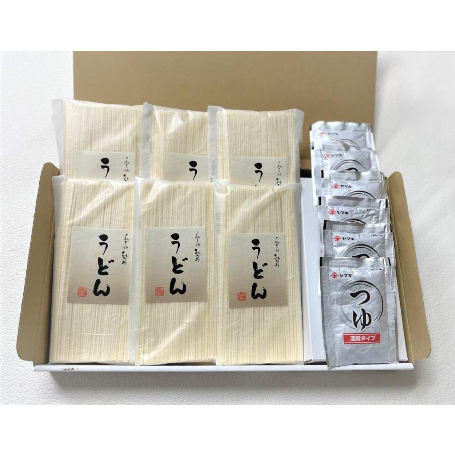うどん 手延うどん 180g×6袋・めんつゆ 6袋セット 三輪素麺みなみ 段ボール箱 | 