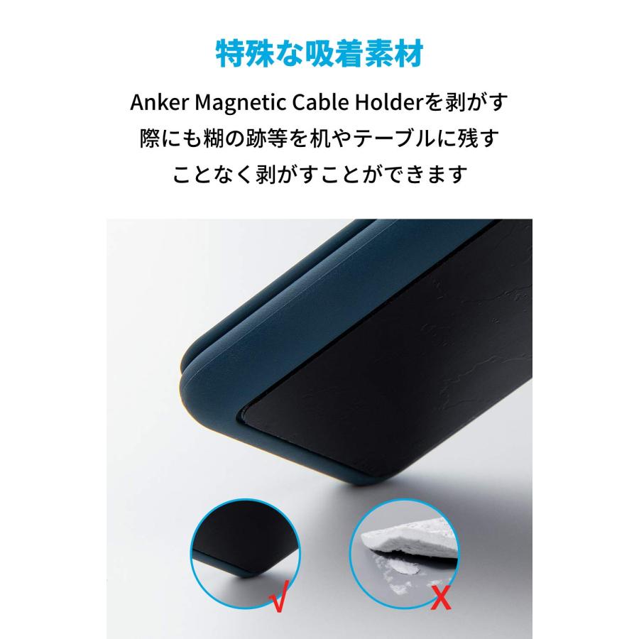 Anker Magnetic Cable Holder 2個セット マグネット式 ケーブルホルダー ライトニングケーブル USB-C Micro U｜miwashouten｜07