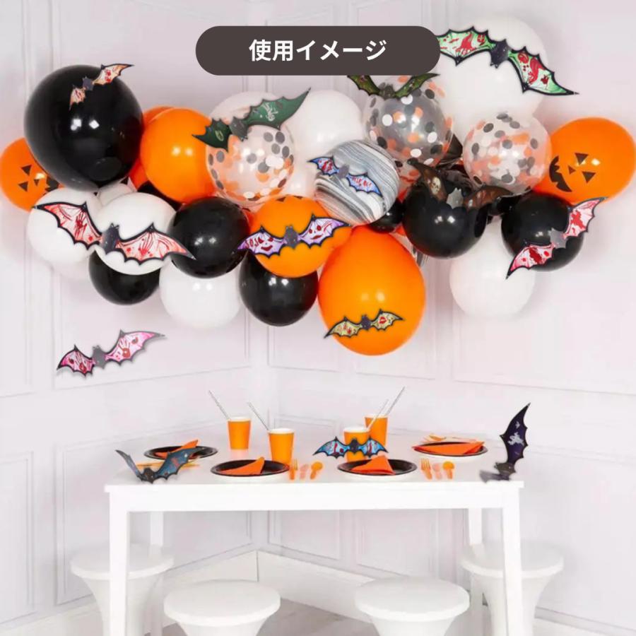 ハロウィン コウモリシール 12個セット ステッカー 蛍光 飾り 装飾 3D