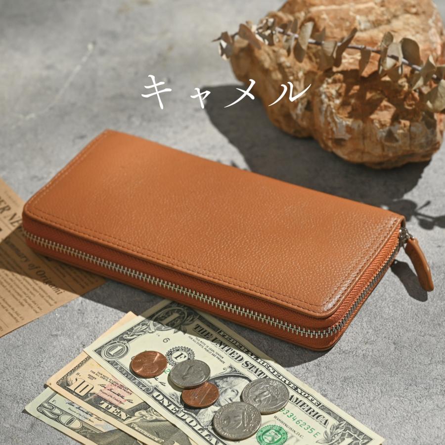財布 メンズ 長財布 本革 レザー ラウンドファスナー コンパクト 小銭