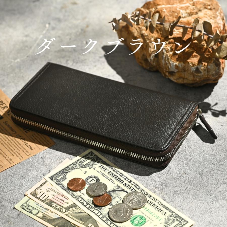 LAZZARO 財布 メンズ 長財布 本革 レザー ラウンドファスナー