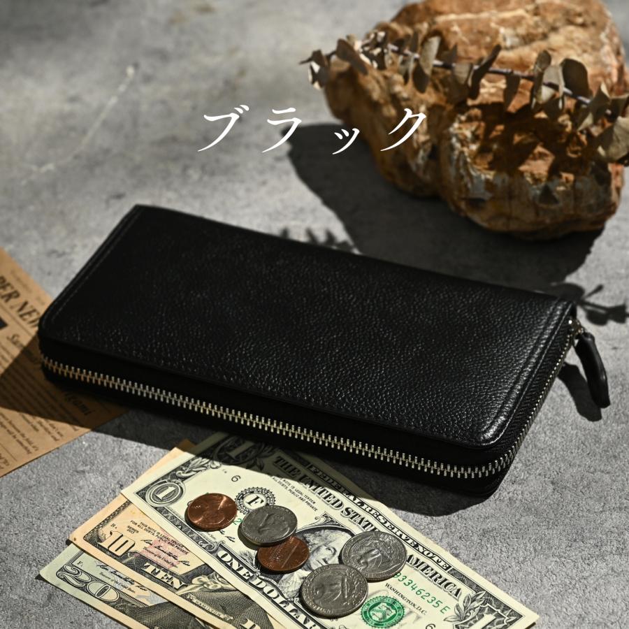 財布 メンズ 長財布 本革 レザー ラウンドファスナー コンパクト 小銭