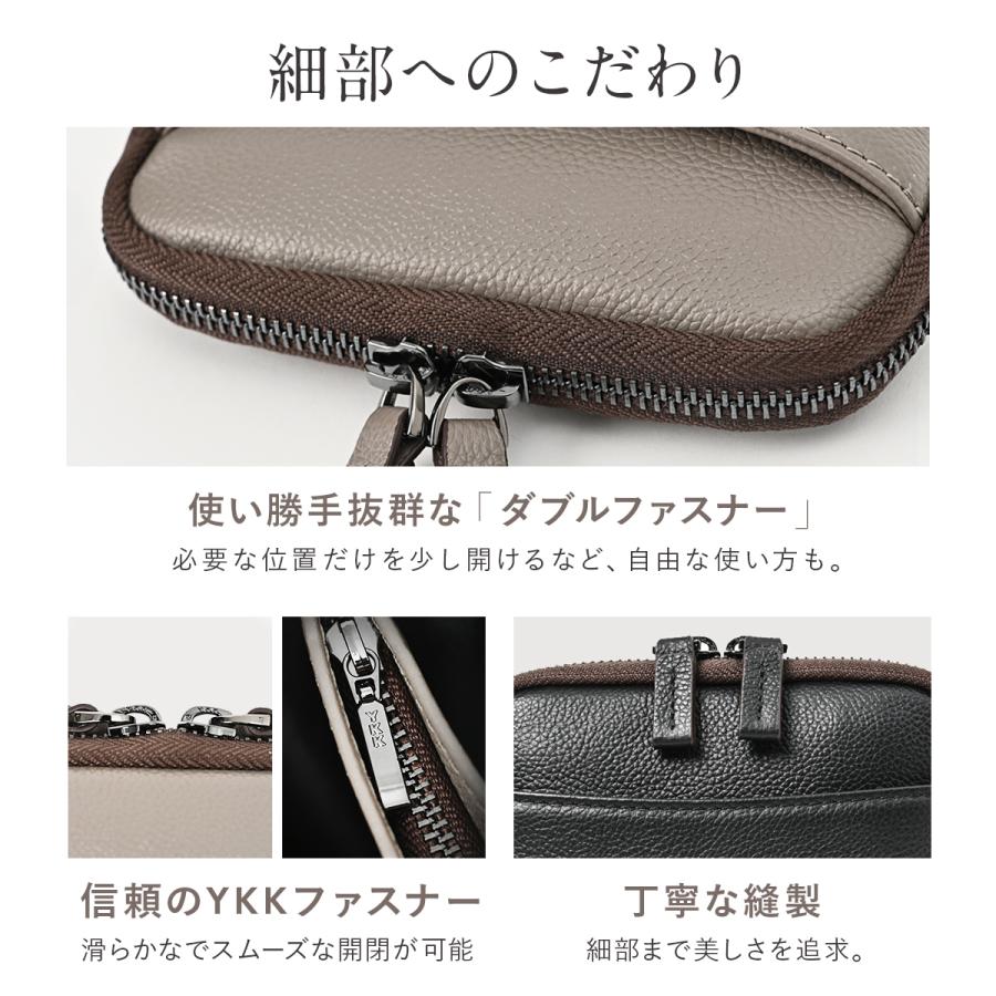 ショルダーバッグ 本革 レディース ミニショルダー スマホポーチ スマホショルダー スマホポシェット レザー バッグ 軽量 ユニセックスの画像