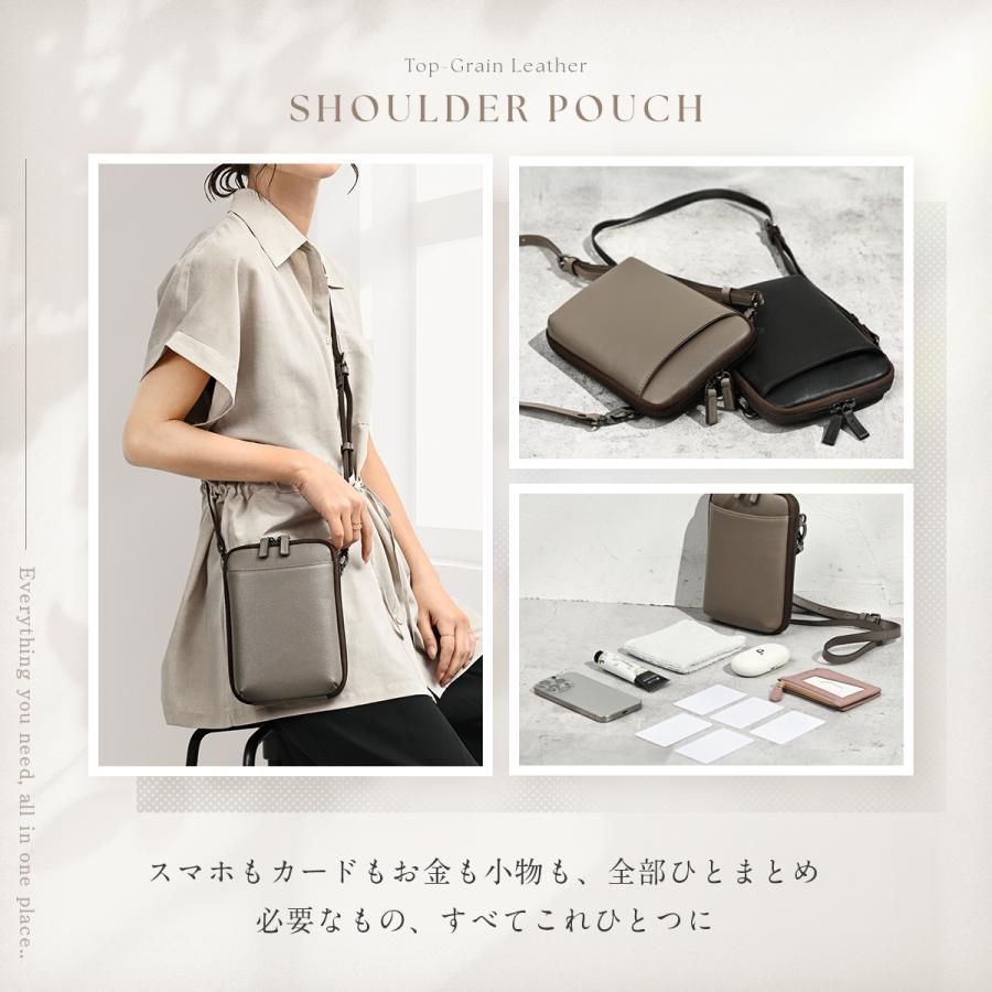 Miwoluna（ミウォルナ） スマホポーチ 本革 スマホショルダー スマホ