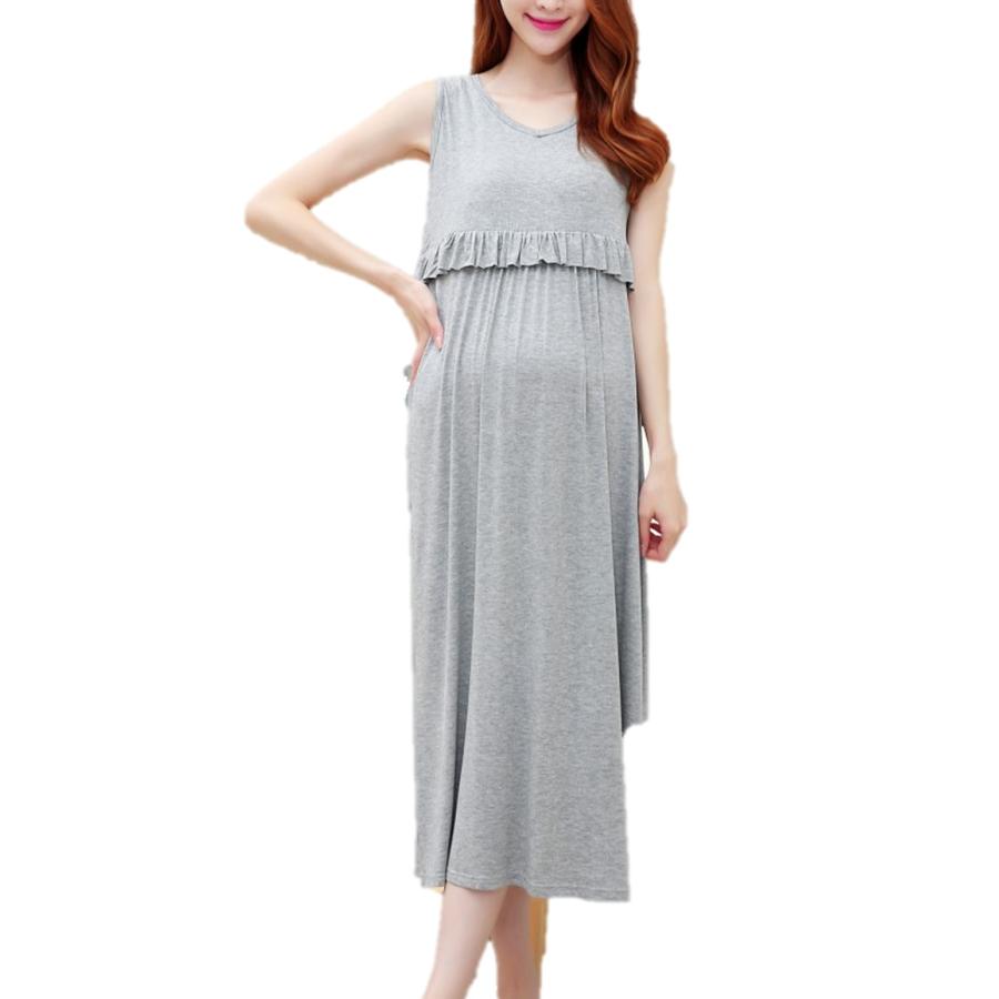 マタニティ ワンピース 授乳服 ノースリーブ ロング マタニティウェア マキシ 妊婦服 授乳口 胸フリル 夏 Ymio 005 ミオリ ヤフー店 通販 Yahoo ショッピング