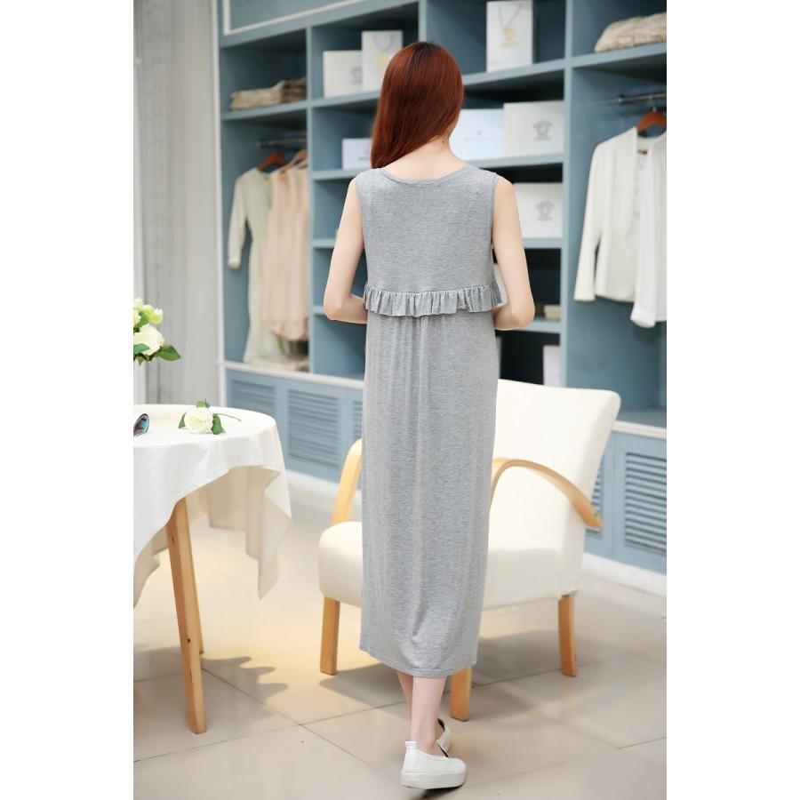 マタニティ ワンピース 授乳服 ノースリーブ ロング マタニティウェア マキシ 妊婦服 授乳口 胸フリル 夏 Ymio 005 ミオリ ヤフー店 通販 Yahoo ショッピング