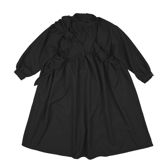 nunuforme ヌヌフォルム リボンワンピース Black nf17450013 