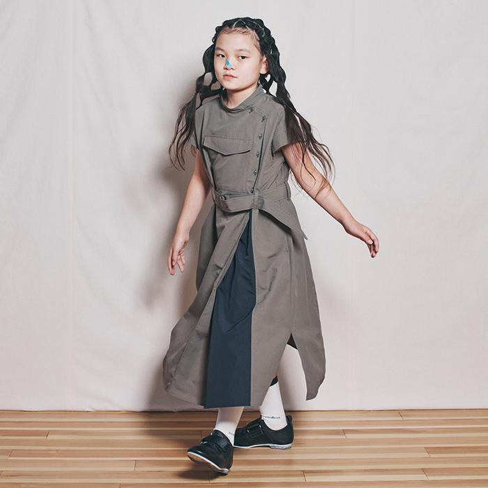 ヌヌフォルム バイカラーワンピース Khaki nf17451154 【Infant】