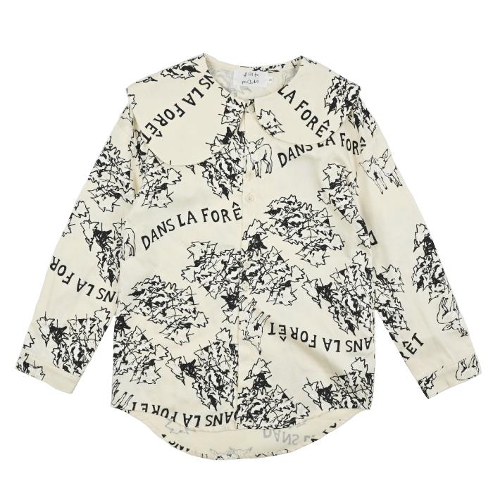 Folkmade フォルクメイド satin print blouse ivoryprint 大人用 F23AW  