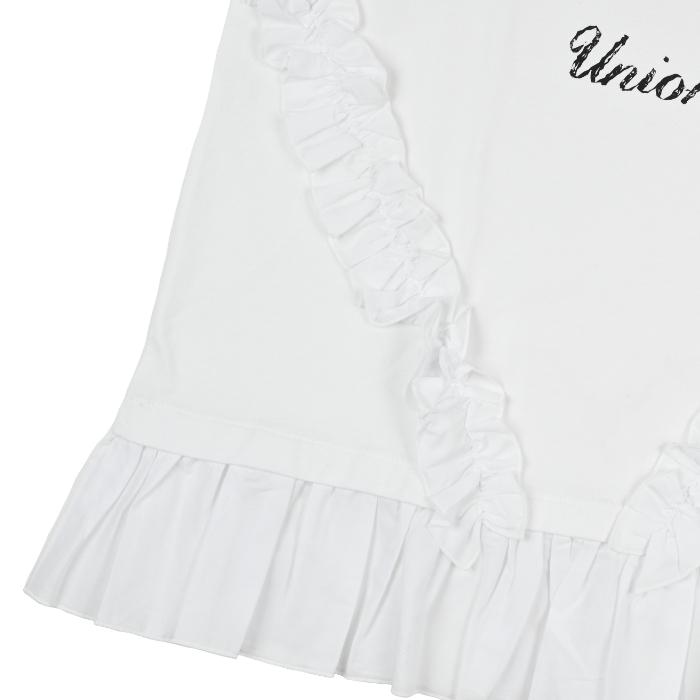 UNIONINI ユニオニーニ ribbon frill tee white CS-049