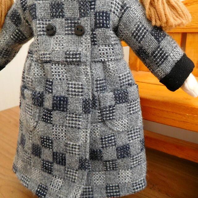 人形用 チェック ウール ロングコート 人形用コート ドール ドール用