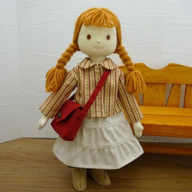 ★ハンドメイド★ ミニチュア バッグ キャメル  ドールアウトフィット 人形用 ショルダーバッグ 赤 ドール ドール用 ミニバッグ