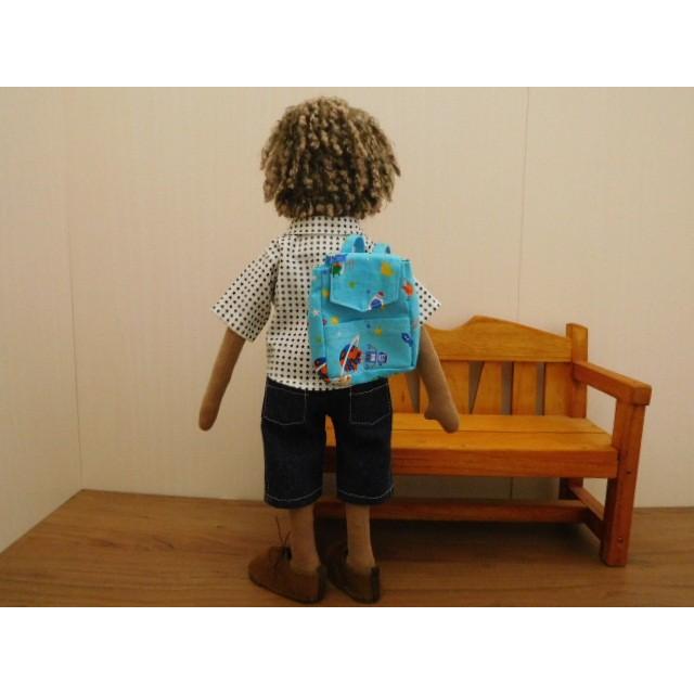 ケイ　着せ替え用ハンドメイド 手作り 布製 着せかえ 人形 星柄シャツ 男の子 着せ替え セット 34cm