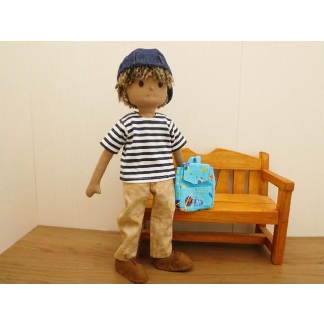 手作り 布製 着せかえ 人形 星柄シャツ 男の子 着せ替え セット 34cm