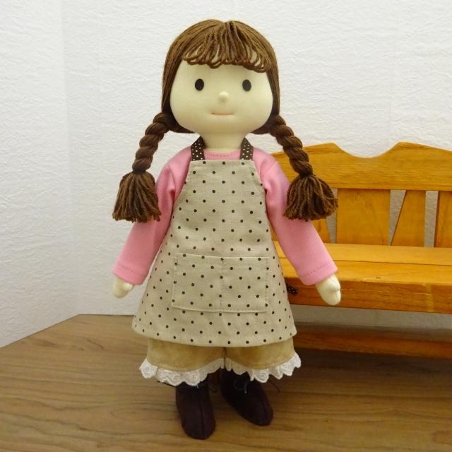 ハンドメイド 創作人形 洋服 女の子 / 全高約28cm 手作り 布製 人形 女の子 着せ替え ピンク Tシャツ セット 28cmサイズ