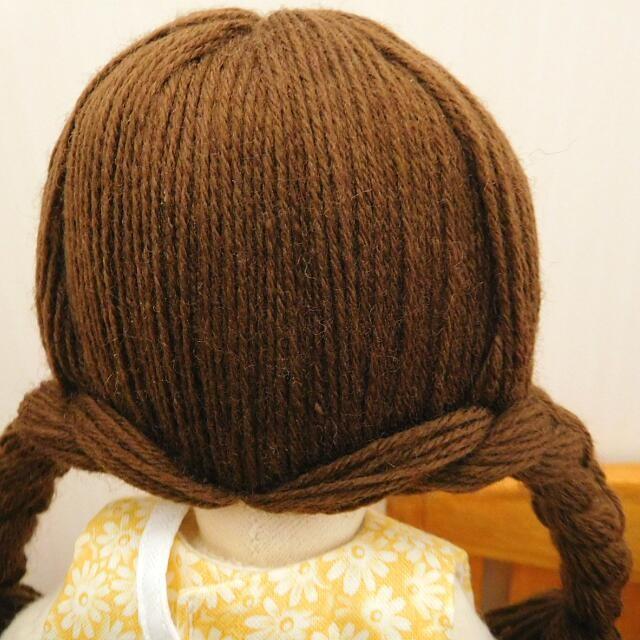 手作り 布製 着せ替え 人形 布人形 黄色の花柄ワンピース 女の子