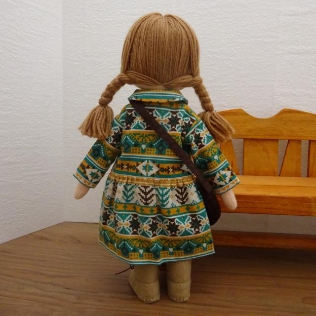 手作り 布製 人形 着せ替え ノルディック柄ワンピース ふわふわ