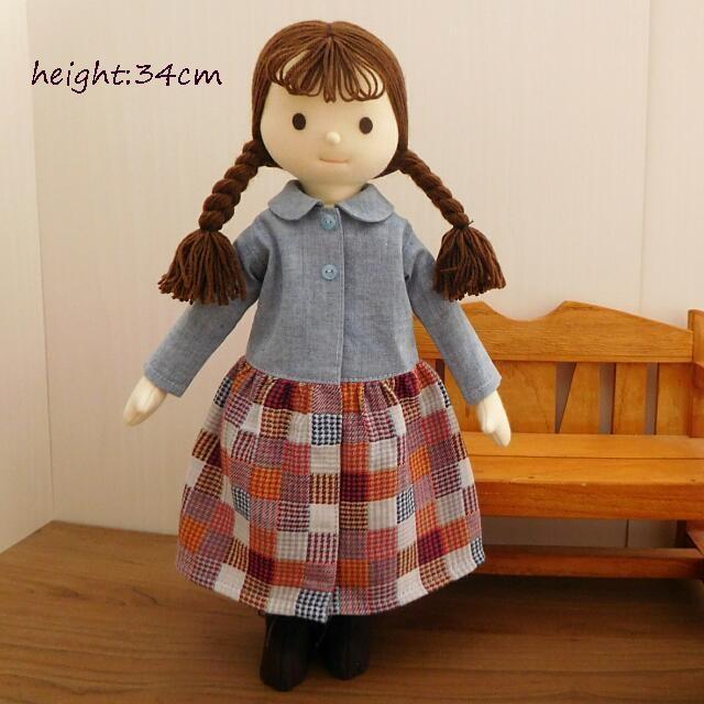 手作り 布製 人形 着せ替え セット ドール 布人形 34cmサイズ AW F 70%
