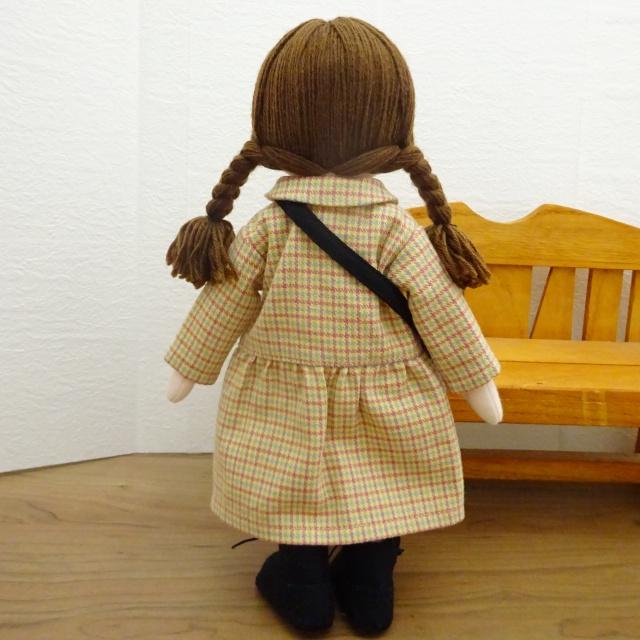 手作り 布製 着せ替え 人形 黄色 チェック ワンピース 女の子 セット 28cmサイズ｜mixjam-store｜09