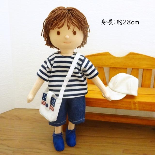 手作り 布製 着せ替え人形 ボーダーTシャツ デニム ハーフパンツ 男の子 着せ替え セット 28cmサイズ :t31138:ミックスジャム 通販  