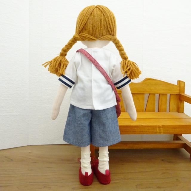 着せ替え人形 白いTシャツ フレアパンツ 女の子 セット 34cmサイズ 手作り ミックスジャムの画像