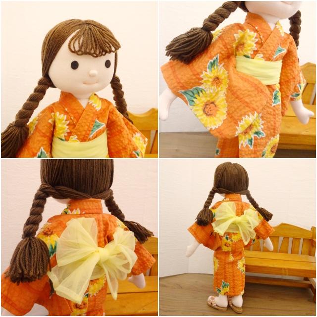 手作り 布製 着せ替え 人形 浴衣 洋服 セット 女の子 34cmサイズ