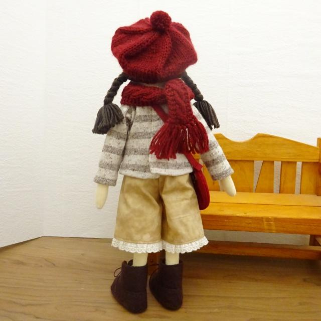 人形用 ベレー帽 手編み オフ ピンク ボルドー ネイビー グレー