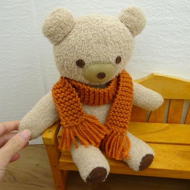 人形 マフラー レンガ色 50cm ドール ぬいぐるみ ぬい : ミックス