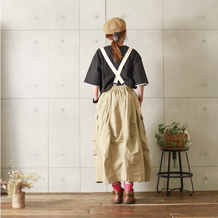 スカート レディース ジャンスカ ロングスカート ミリタリー ユーズド