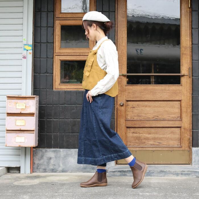 デニムガウチョパンツ(日本製MEDELLメデル) デニム ダメージ ワイド