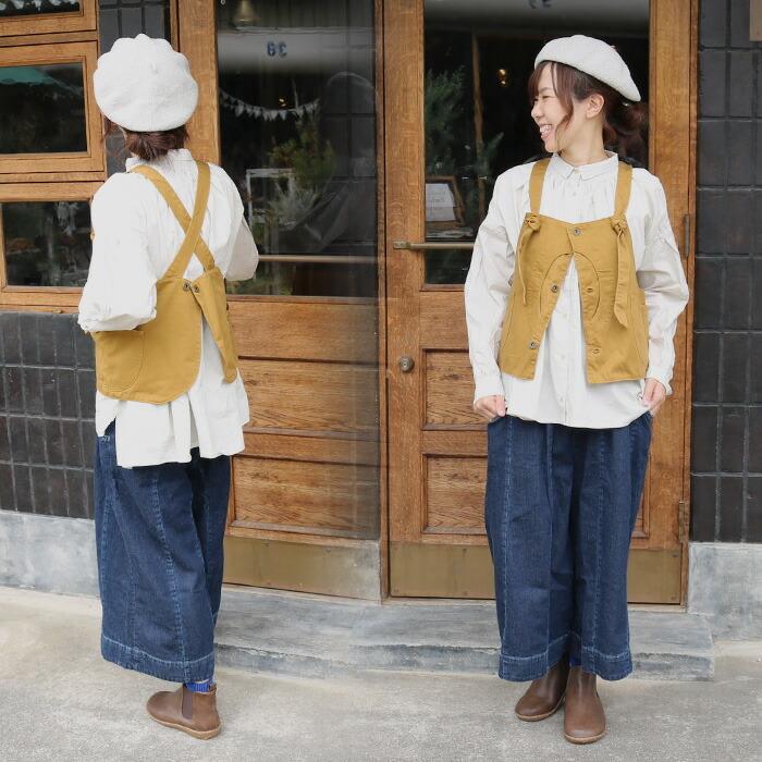 デニムガウチョパンツ(日本製MEDELLメデル) デニム ダメージ ワイド