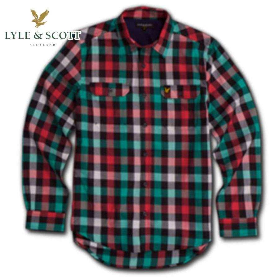 ライルアンドスコット LYLE＆SCOTT 正規販売店 BUTTON DOWN CHECK SHIRT ボタンダウンシャツ グリーンレッド D35S45 クリスマス プレゼント ラッピング LYLE&SCOTT（ライルアンドスコット） 正規販売店 BUTTON DOWN CHECK