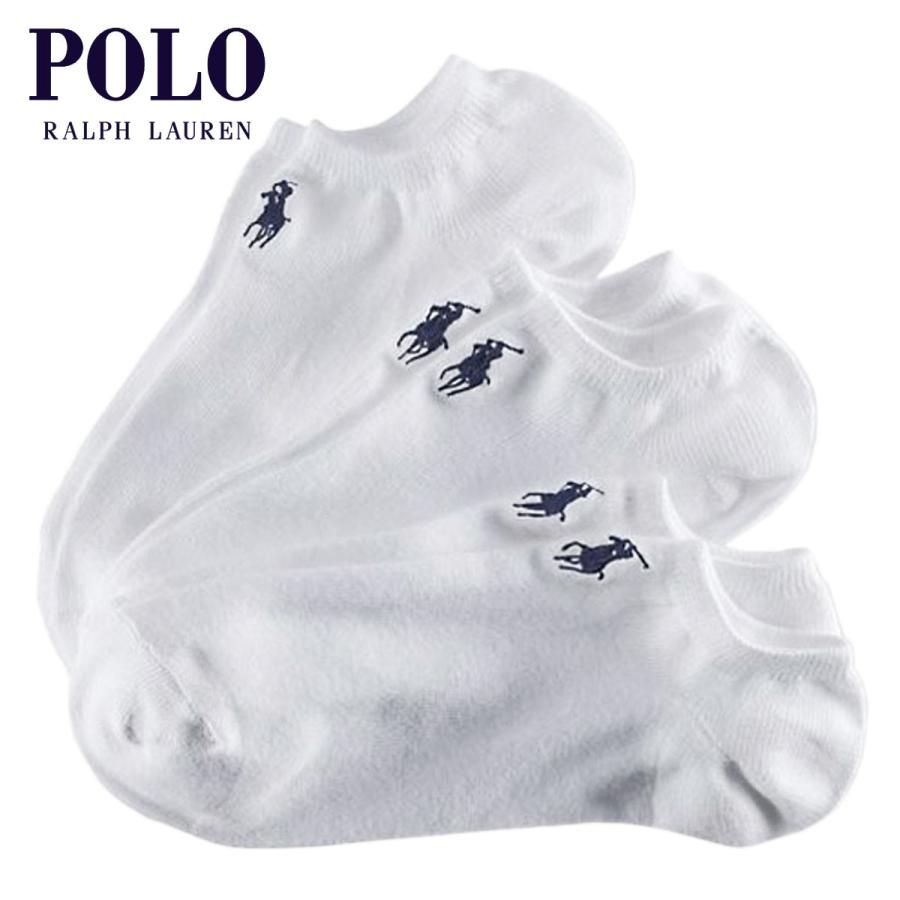 ポロ ラルフローレン POLO RALPH LAUREN 正規品 靴下 ソックス Ghost Sock 3-Pack ホワイト｜mixon