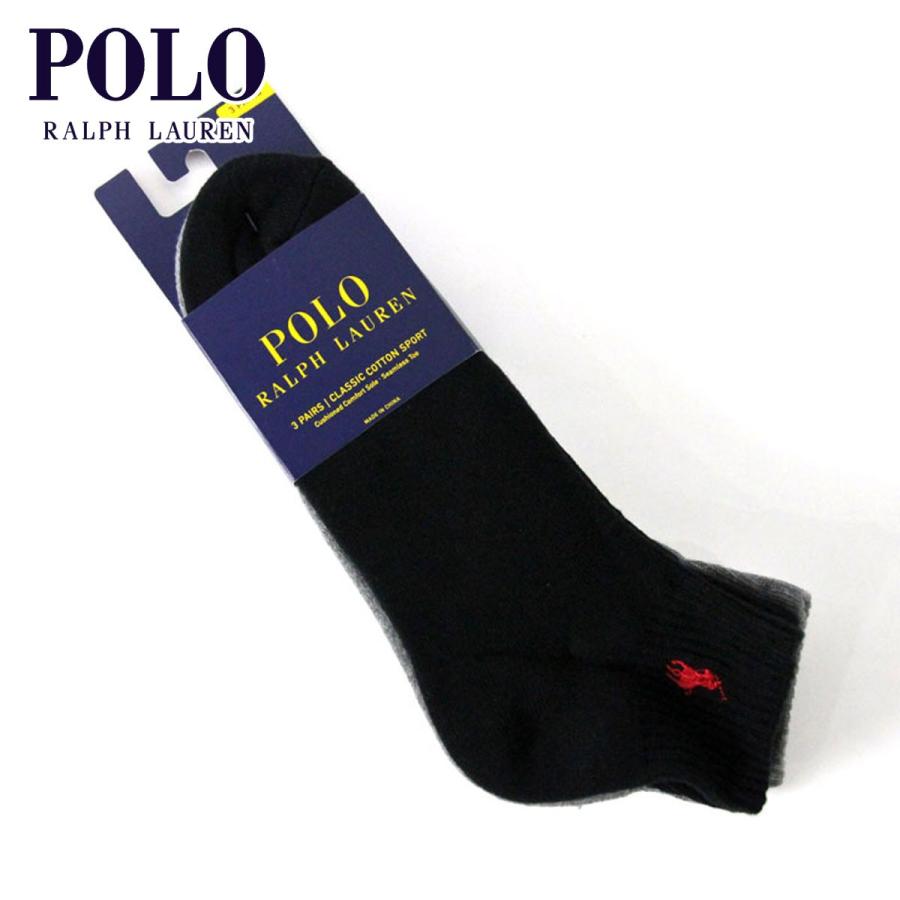 ポロ ラルフローレン POLO RALPH LAUREN 正規品 靴下 ソックス Classic Ankle Sock 3-Pack ASSORT｜mixon