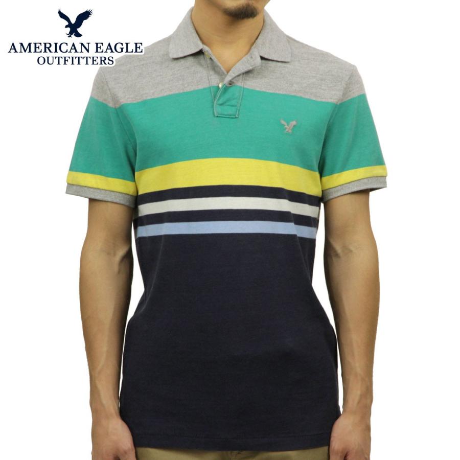 アメリカンイーグル ポロシャツ メンズ 正規品 American Eagle 半袖ポロシャツ 2165 6996 ネイビーグレーグリーン インポートセレクトショップ Mixon 通販 Yahoo ショッピング