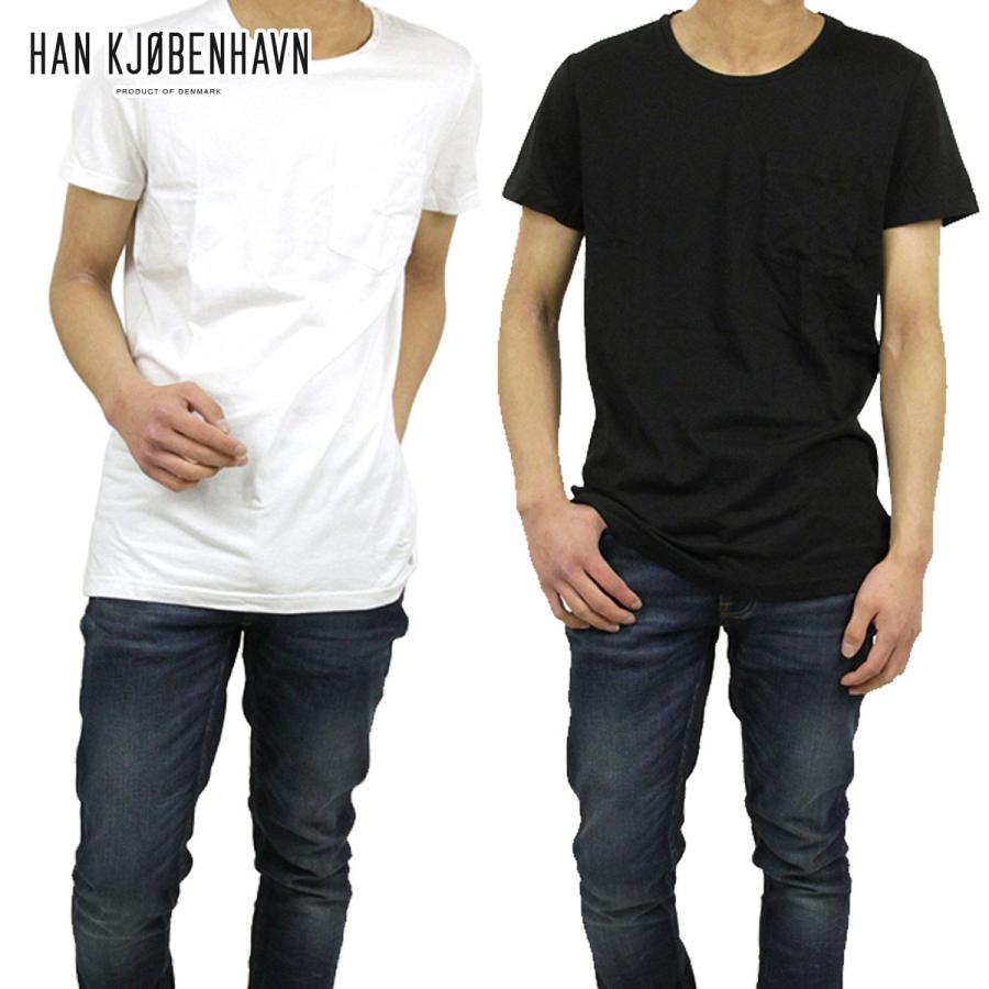 ハン HAN KJOBENHAVN メンズ 2パック半袖ポケットTシャツ 2 PACK TEE BLACK WHITE｜mixon